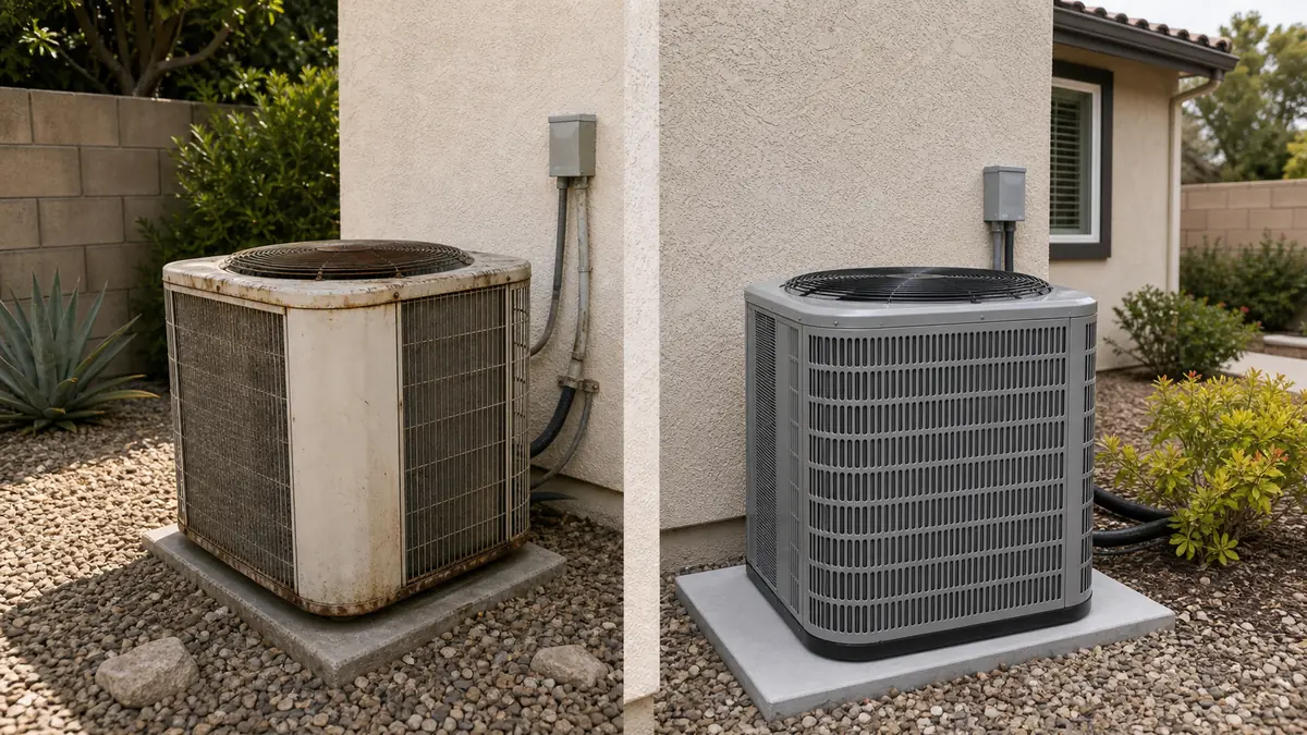 Weighing repair against replacement on a 15-year-old Carrier condenser in Burbank 91505