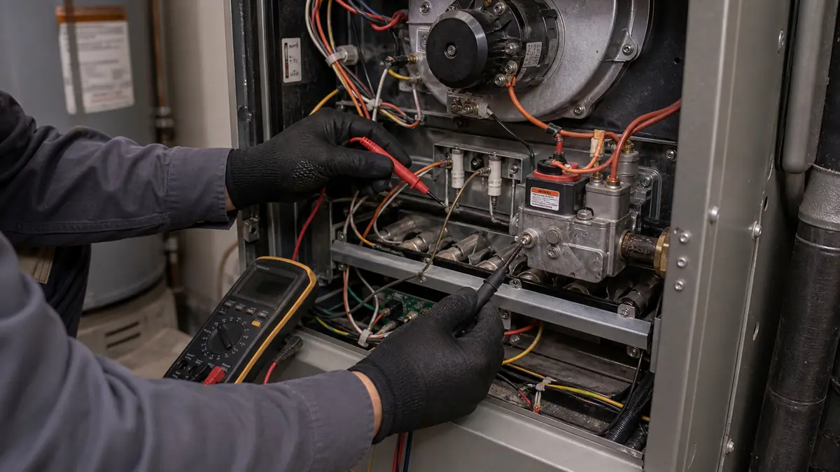 Carrier 59-series furnace igniter inspection in a Magnolia Park home, Burbank 91505