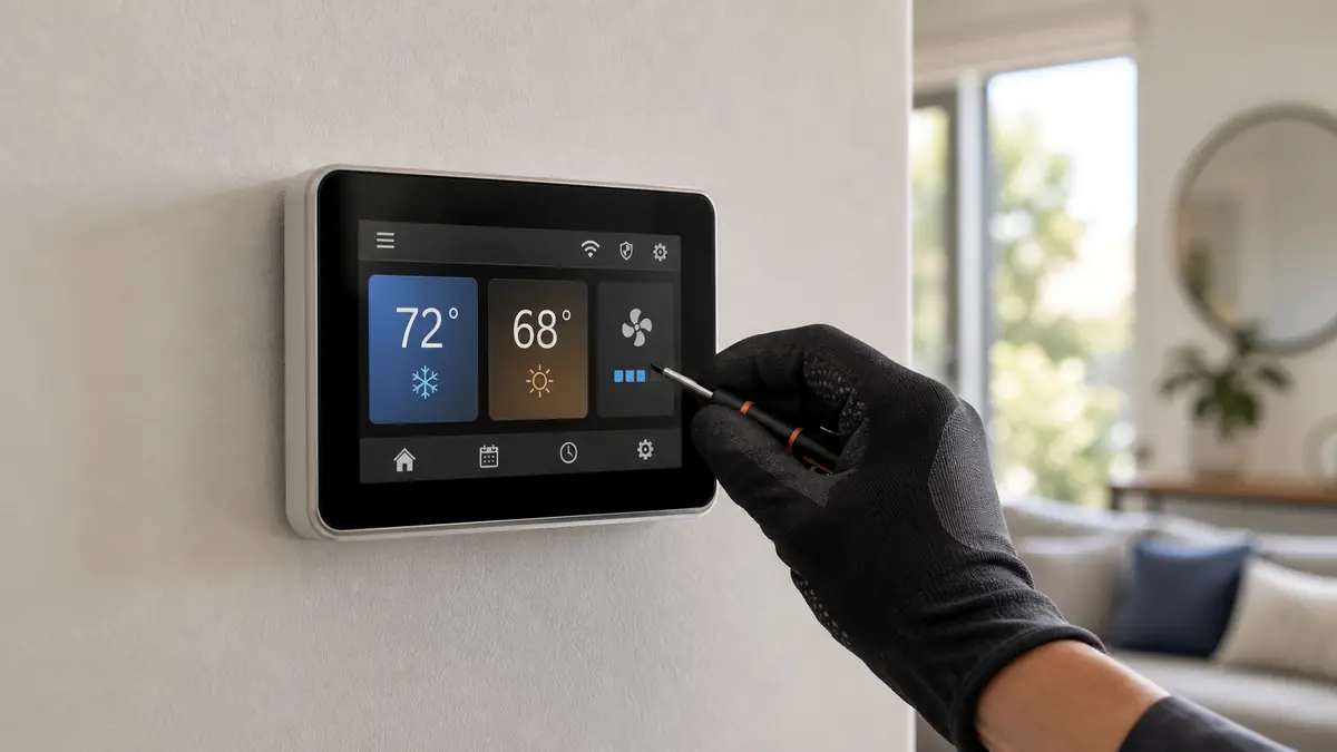 Carrier Infinity Touch control mounted in a Toluca Lake-adjacent Burbank home, 91505